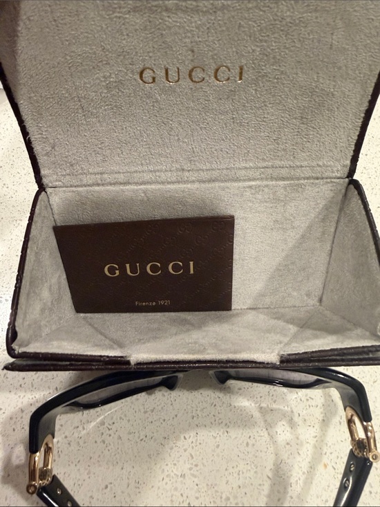 Gucci Black Oversized Square Sunglasses with Gradient Gray Lenses